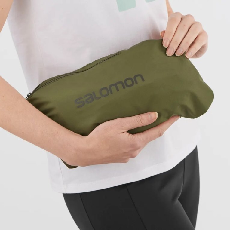 Cortavientos Salomon Outlife Long Packable Mujer Verde Oliva | MX HIYS832